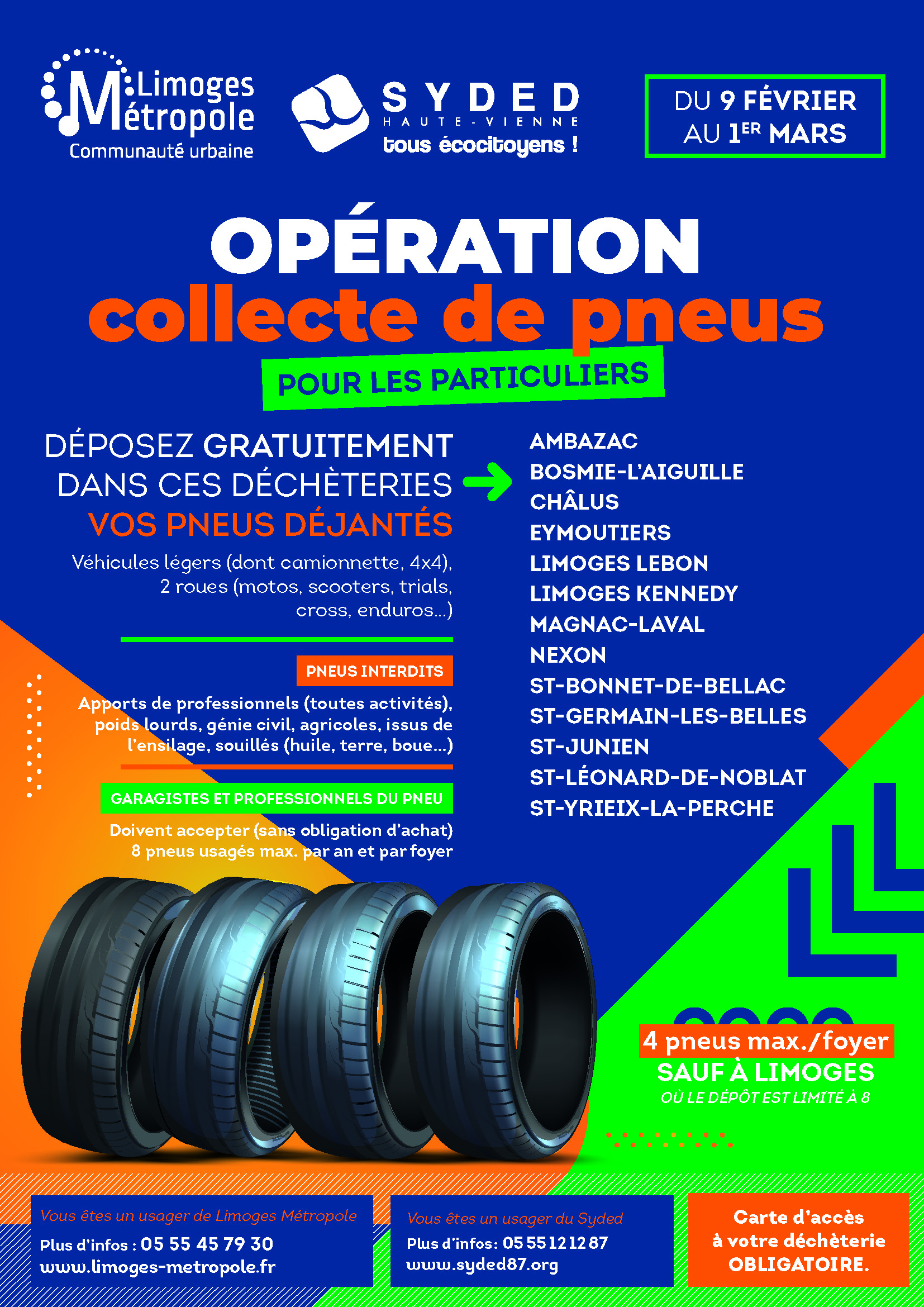 Collecte de pneus du 9 février au 1er mars