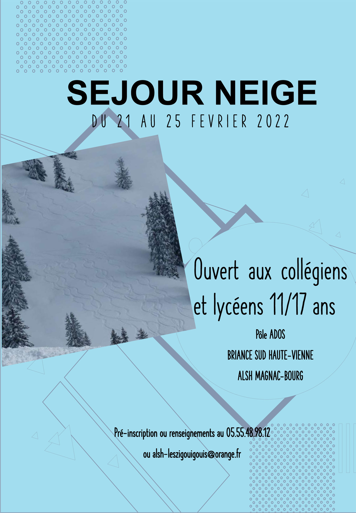 Affiche SEJOUR NEIGE